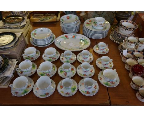 A good quality Limoges Plum pattern tea and dinner service.