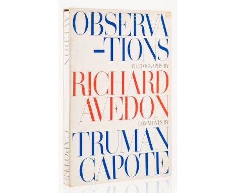 Avedon (Richard) Observations. Comments by Truman Capote, first edition, signed by Avedon dated 1993 on front free endpaper, 