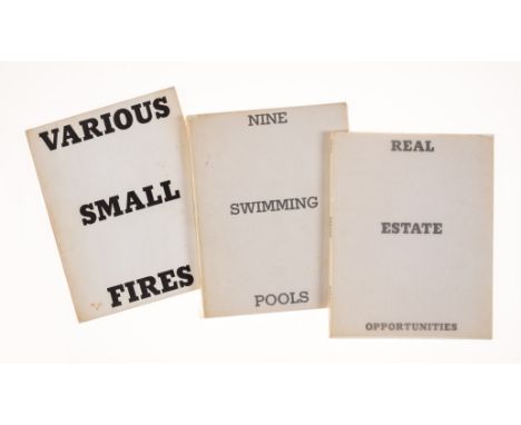 Ruscha (Ed) Various Small Fires and Milk, one of 400 copies, neat ink inscription to front free endpaper, 1964; Nine Swimming
