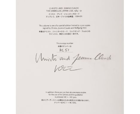 Christo &amp; Jeanne-Claude. The Umbrellas Japan - USA, 1984-91, Photographs by Wolfgang Volz, Picture Notes by Jeanne-Claude