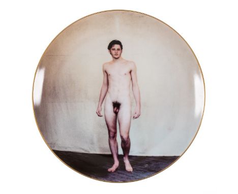 Pierson (Jack) Youth, ceramic plate, number 165 of 500 copies numbered and signed by Pierson on verso, edged in gilt, preserv