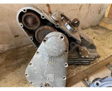 A Panther 100 engine bottom end with timing case cover