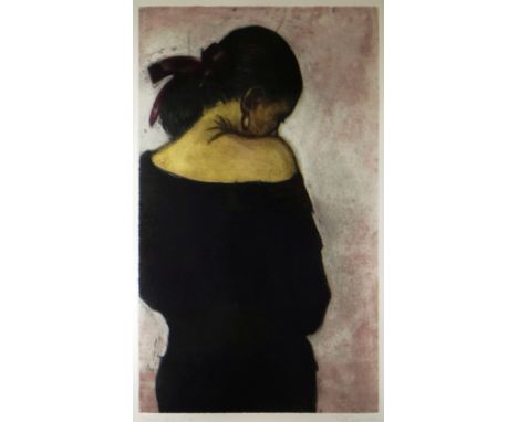 PETER KOSOWICZ limited edition (15/75) colour etching - figure, entitled in pencil 'Spanish Lady' to margin and on Attic Gall