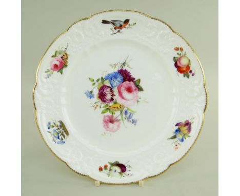 A NANTGARW DESSERT PLATE FROM THE BRACE SERVICE London decorated, probably in the Bradley workshop, painted in the centre wit