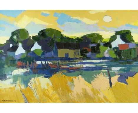 GWILYM PRICHARD oil on canvas - French landscape with buildings in summer, circa 1990s, signed, 48 x 71.5cms Provenance: priv