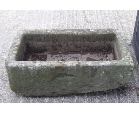 A rectangular stone trough, 82cm x 48cm