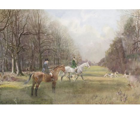 AFTER LIONEL EDWARDS "Hunting scenes" colour print, plus two other similar, all signed