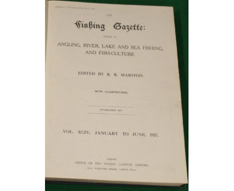 One volume "The Fishing Gazette: Devoted to Angling, River, Lake and Sea Fishing and Fish-Culture", edited by RB Marston, vol