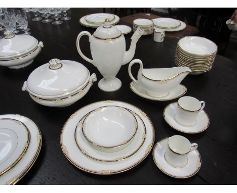 A Wedgwood "Cavendish" dinner service for 12, comprising, 12 dinner plates, 12 side plates, 12 soup bowls, 2 lidded tureens (