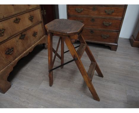 A vintage pine folding step ladder