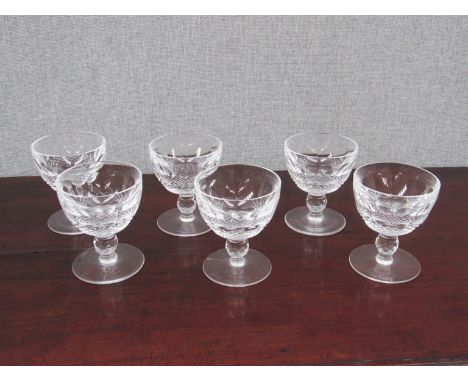 A large collection of Waterford "Colleen" pattern crystal glasses comprising 11 hock, 6 Champagne saucers, 6 Champagne flutes