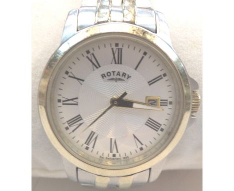Ladies Rotary stainless steel quartz wristwatch with two tone stainless steel strap and date display, working at lotting 