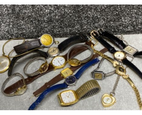 Total of 13 wristwatches &amp; 2x pocket watches, includes Rotary, Timex &amp; Oris etc