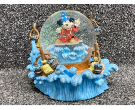 Walt Disney’s Mickey Mouse fantasia musical snow globe - music title ‘the sorcerer’s apprentice’ by Dukas Paul