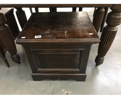 A Victorian commode with blue and white pot