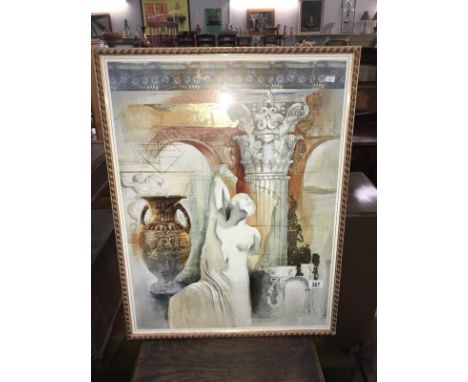 A framed and glazed classical scene print
