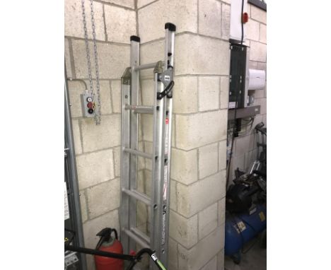 An aluminium extending ladder