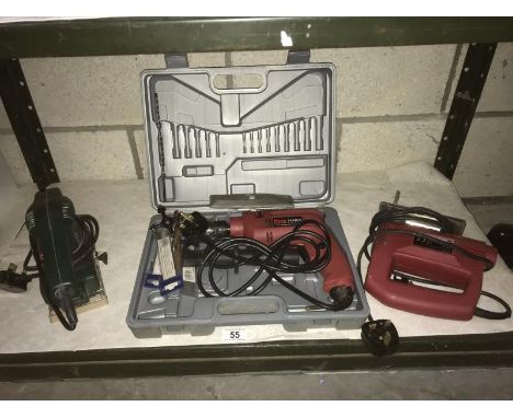 A Power Devil drill, jigsaw and a sander
