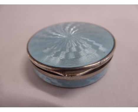 Blue enamel box  London 1923 - hinge A/F