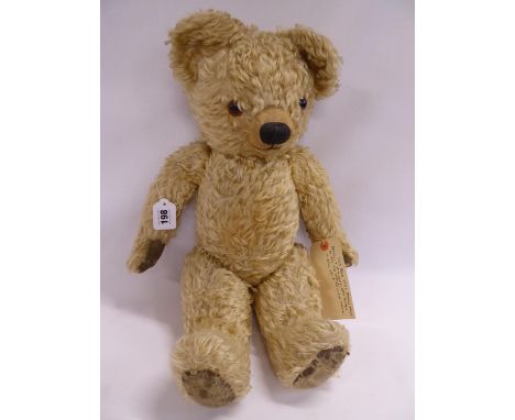 Mid 20thC Plush growler teddy bear 21" tall (Chad Valley?)