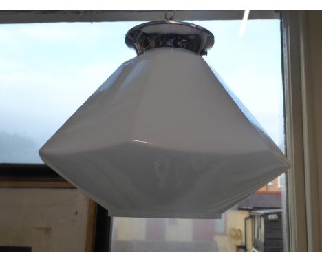 Deco opaque white glass lamp shade