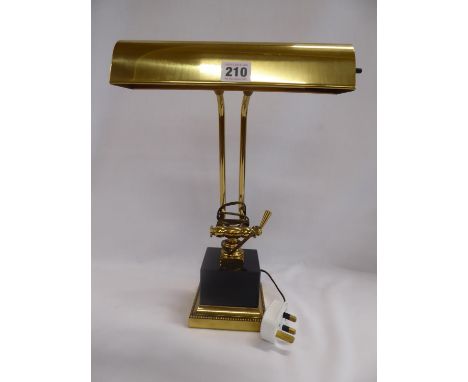 Brass desk lamp on black onyx base