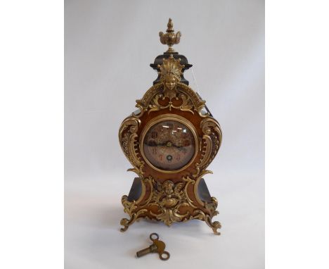 19th/20thC French ormolu mounted walnut mantel clock - Lenzkirch