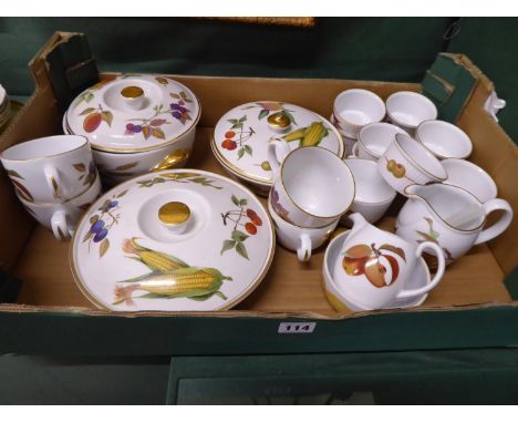 Royal Worcester Evesham tureens, cups, ramekins etc.