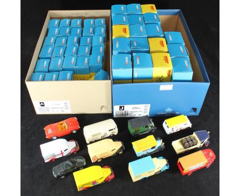 A collection of 47 boxed Corgi Solido die-cast model cars from the 'A Century of Cars' range, including an Alfa Romeo 156, a 