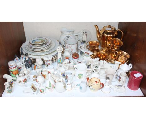 SECTION 14. A good collection of assorted crested china including pieces such as Plymouth war memorial, a commemorative South
