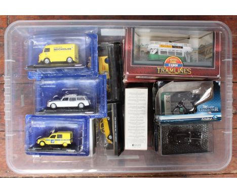 A collection of 15 assorted boxed die-cast model vehicles comprising a Corgi Blackpool Corp Tram, a Michelin Citroen 350N Jeu
