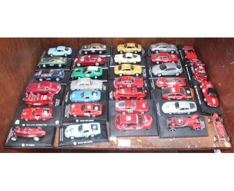 SECTION 35. A collection of 32 die-cast model Alfa Romeo's including a Giulia TZ2, a P2 and a 1900 SS Zagato etc. 