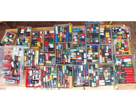 Approximately three hundred and thirty (330) die-cast scale model cars including Matchbox, Lledo and Corgi etc, all loose in 