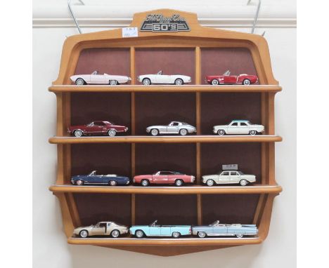 Franklin Mint `The Classic Cars of the `60s` Collection with display cabinet: comprising set of 12x 1:43 scale diecast models