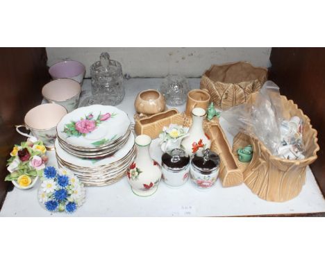 SECTION 8.  A collection of assorted mixed ceramics comprising Sylvac pottery wares including a leaf moulded bowl etc. Royal 