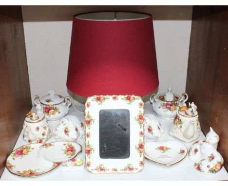 SECTION 6. A quantity of assorted Royal Albert 'Old Country Roses' pattern table wares and appliances comprising a table lamp