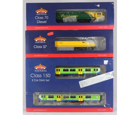 Bachmann scale 1:76/00 Branch-Line model Railway Class 70 Diesel Set 31-586, Class 57 Diesel Network Rail 32-761, and Class 1