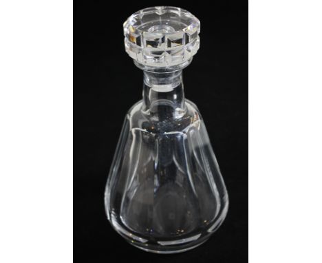 A Baccarat faceted mallet decanter and stopper, engraved mark to base, 23cm