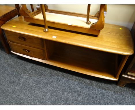 An Ercol Golden Dawn Minerva coffee table with two drawers & lower shelf