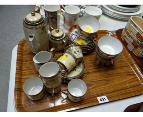 A vintage hand decorated Japanese export teaset