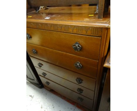 A vintage five-drawer chest