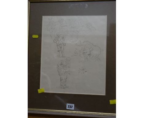 Preliminary pencil sketch for painting
