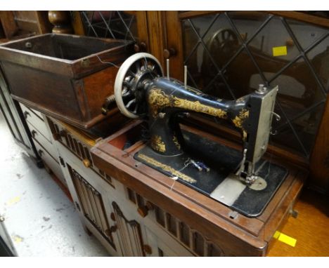 A vintage Singer hand sewing machine