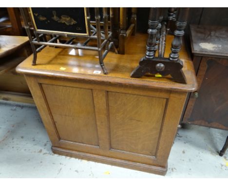 A pitch pine single door vintage office cabinet (locked)