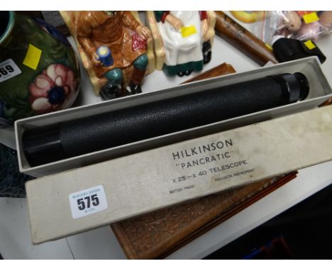 A vintage Hilkinson 'Pancratic Telescope' together with a cased set of miniature binoculars