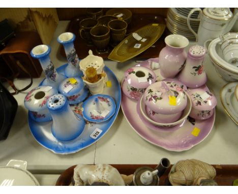 Two vintage dressing table sets
