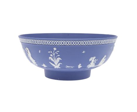 finely decorated with scenes of domestic employment by Lady Templeton, the lower body with engine turning, unmarked, 18cm dia