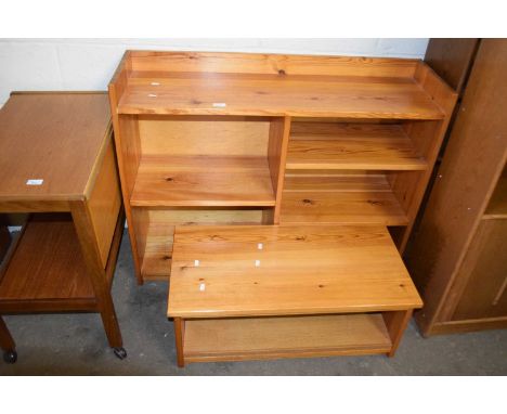Modern pine shelf unit and a further television cabinet (2)