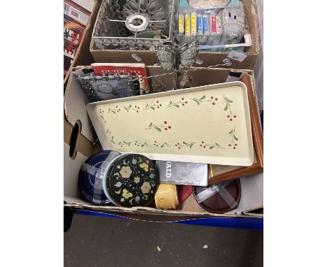 Mixed Lot: Jewellery stand, frames, tins and trinket boxes etc