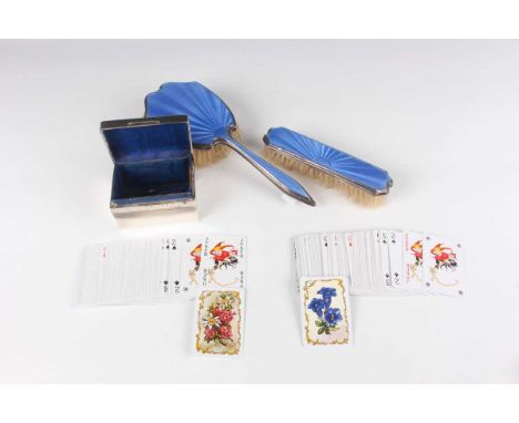 An Edwardian silver rectangular playing card box, the slightly domed hinged lid monogram and 'Patience' engraved, London 1908